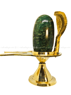 Natural Jade Shivalingam (Banalingam) Green Colour Natural Stone - Big Size