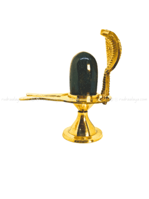 Natural Jade Shivalingam (Banalingam) Green Colour Natural Stone with Visible Om with Crystals