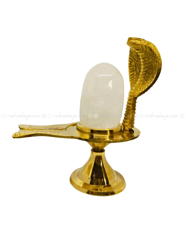 Natural Sphatik (Quartz Crystal) Shivalingam (Banalingam) long oval with inclusions