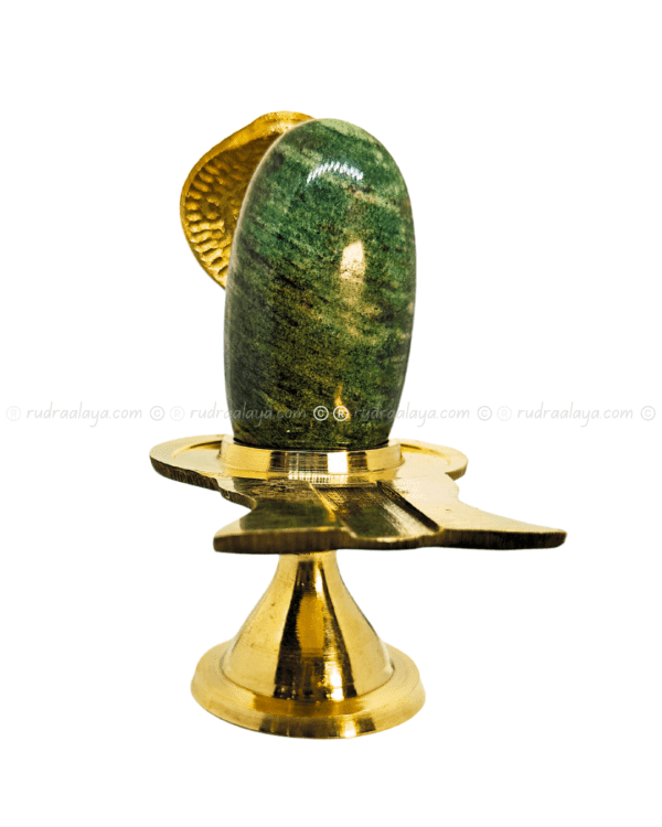 Natural Jade Shivalingam (Banalingam) Green Colour Natural Stone - Big Size - Image 2