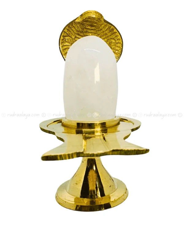 Natural Sphatik (Quartz Crystal) Shivalingam (Banalingam) long oval with inclusions - Image 2