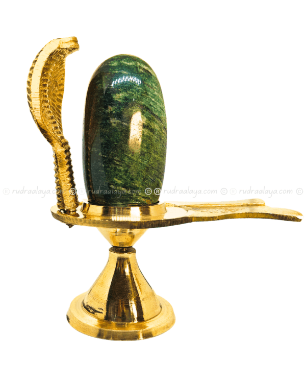Natural Jade Shivalingam (Banalingam) Green Colour Natural Stone - Big Size - Image 3